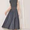 ROMANTIC REVERIE DENIM MIDI DRESS Freemarket