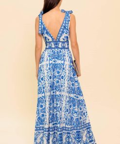 BY THE BAY BLUE WOVEN MAXI DRESS Flying Tomato