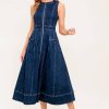 RAW BEAUTY DENIM MIDI DRESS Flying Tomato