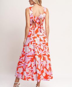 PALM ROMANCE WOVEN MIDI DRESS Flying Tomato