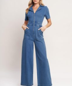 CATCH YOUR GAZE DENIM JUMPSUIT Flying Tomato