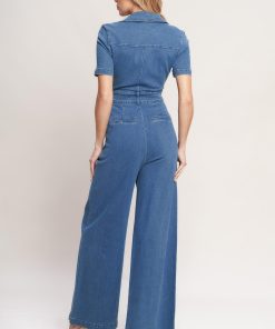 CATCH YOUR GAZE DENIM JUMPSUIT Flying Tomato